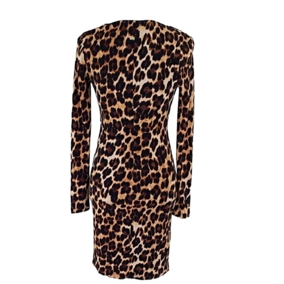 JENNIFER LOPEZ Yellow/Brown Leopard Print Dress XS - Picture 4 of 10